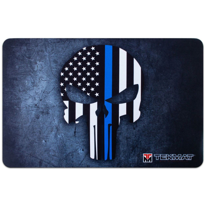 TEKMAT Punisher Blue Line Police Gun Cleaning Mat Tappetino Pulizia Armi #R17-PUNISHER-BL