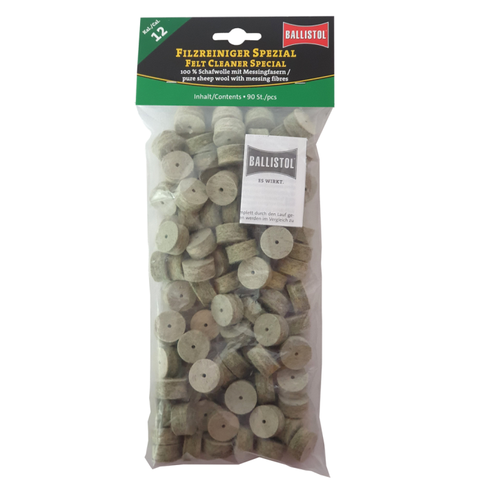 BALLISTOL Special Felt Pads with Brass Fiber Cal.12 (90 pieces)