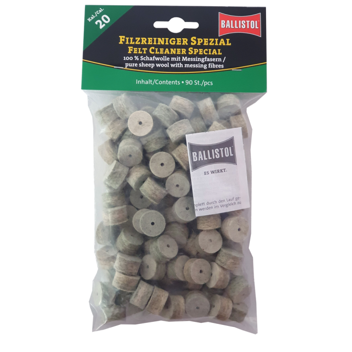 BALLISTOL Special Felt Pads with Brass Fiber Cal.20 (90 pieces)