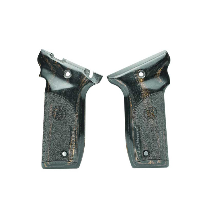 Plaquettes S&W en Bois 22 Victory Classic Panel Silverblack avec Logo Laser