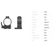 WARNE Attacco per CZ 527 | Anelli 1&quot; | Alti | con Leva #2B1L