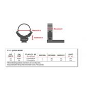 WARNE 7.3/22 per scina 11mm Anelli 1&quot; Alti con Leva #722LM