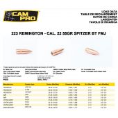 CAMPRO Bullets 224&quot; Cal .22 55gr Spitzer BT FMJ (500pc)