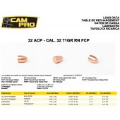 CAMPRO Bullets 32&quot; 32 ACP 71gr RN FCP (250pc)