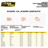 CAMPRO Bullets 356&quot; 38 Super 124gr RN FCP (500pc)