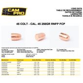 CAMPRO Bullets 452&quot; 45 Colt 250gr RNFP FCP (500pc)