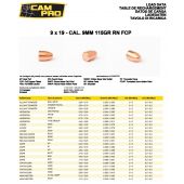 CAMPRO Bullets 355&quot; 9MM 115gr RN FCP (500pc)
