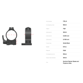 WARNE Maxima Attacco WEAVER Anelli 30mm Alti con Leva #215LM