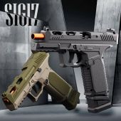 Pistola Giocattolo SIG17 con bossoli e palle sintetiche : Nera