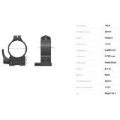 WARNE Attacco per RUGER No.1 Anelli 1&quot; Medi con Leva #1RLM